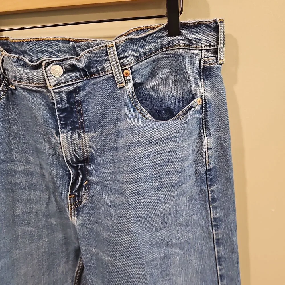 Levi's 505 Jeans Men's 40x32 Blue Denim Cotton Blend Straight Fit Casual Pants